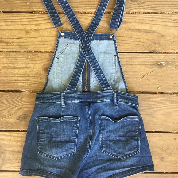 American Eagle denim zip overalls shorts - Picture 3 of 4